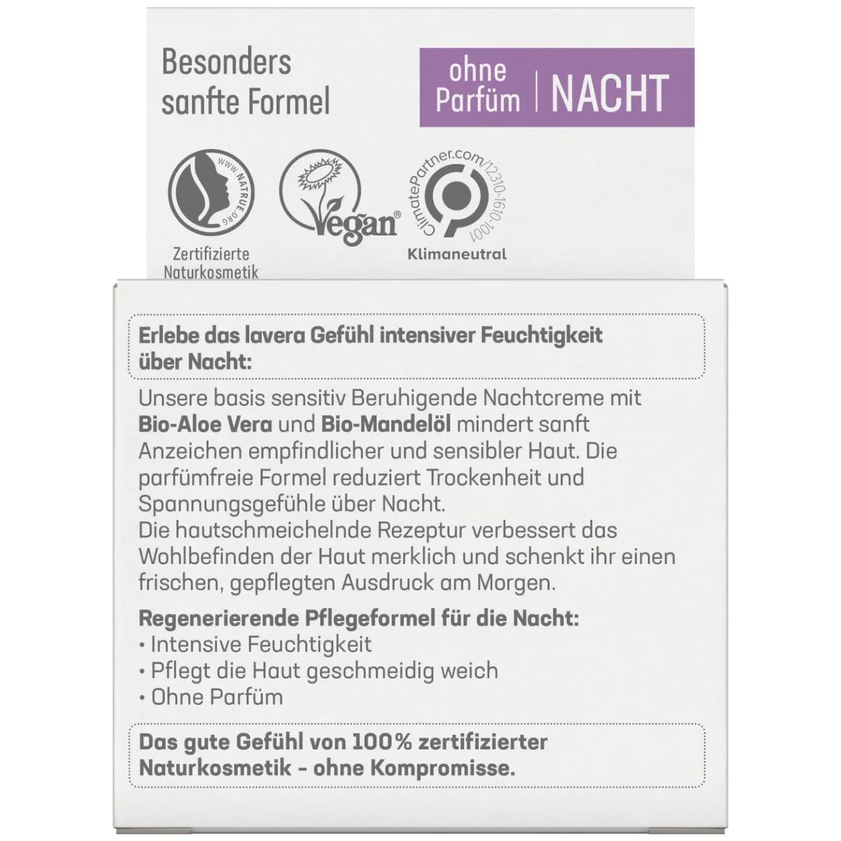 Lavera Basis Sensitiv Calming Night Cream hajusteeton yövoide