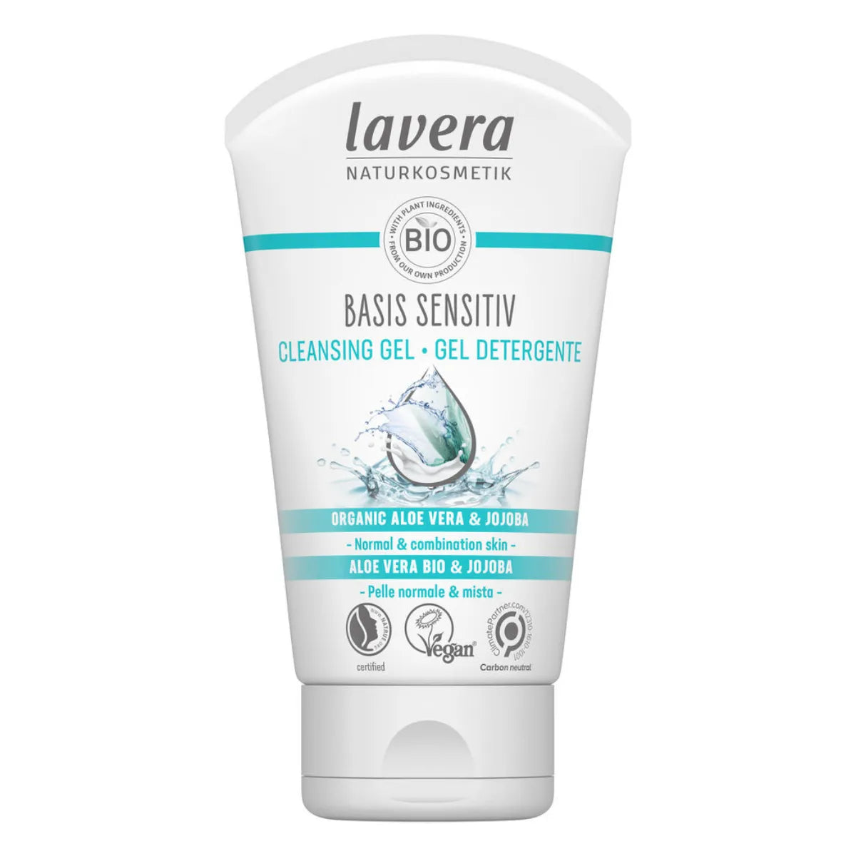 Lavera Basis Sensitiv Cleansing Gel 125 ml – Hellävarainen puhdistusgeeli rasvoittuvalle ja sekaiholle