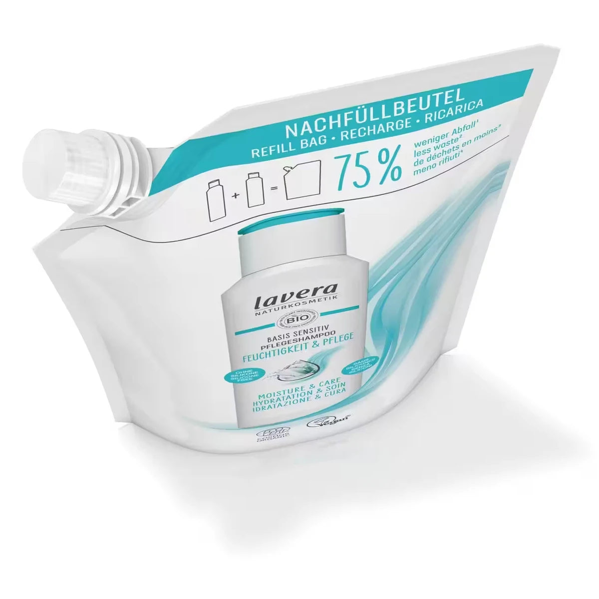 Lavera Basis Sensitiv Moisture & Care Shampoo ekologinen täyttöpussi 500 ml