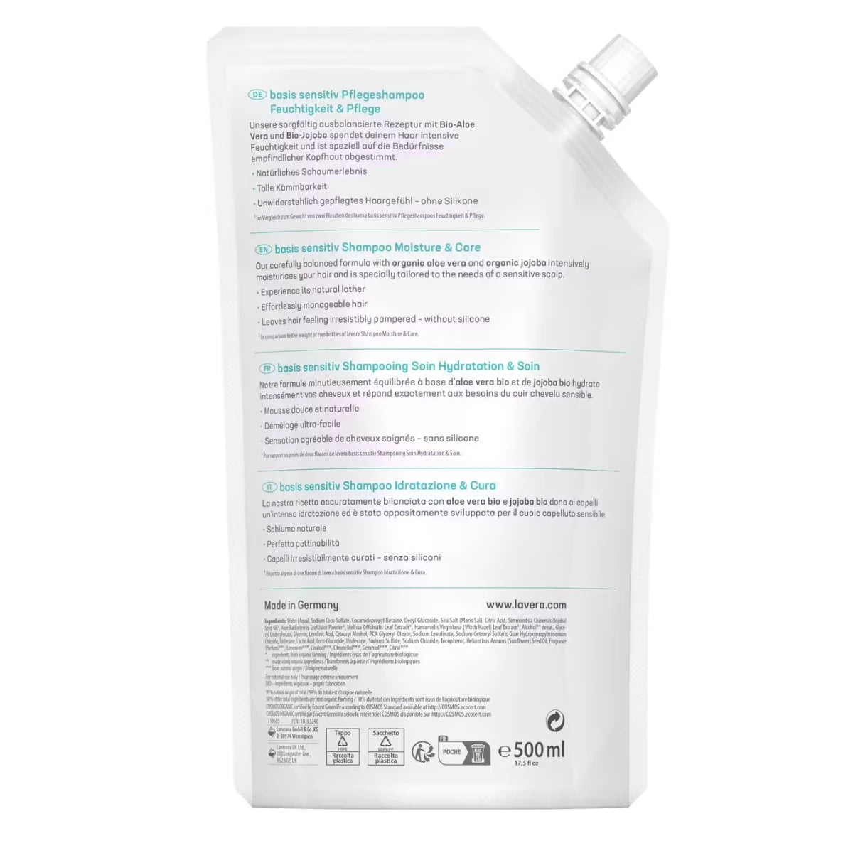 Lavera Basis Sensitiv Moisture & Care biohajoava Shampoo