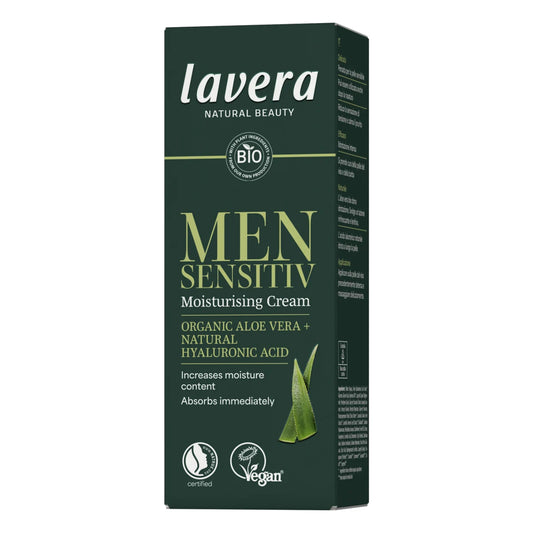 lavera Men Sensitiv kosteusvoide 50 ml – kevyt kosteutus ja helpotus myös parranajon jälkeen