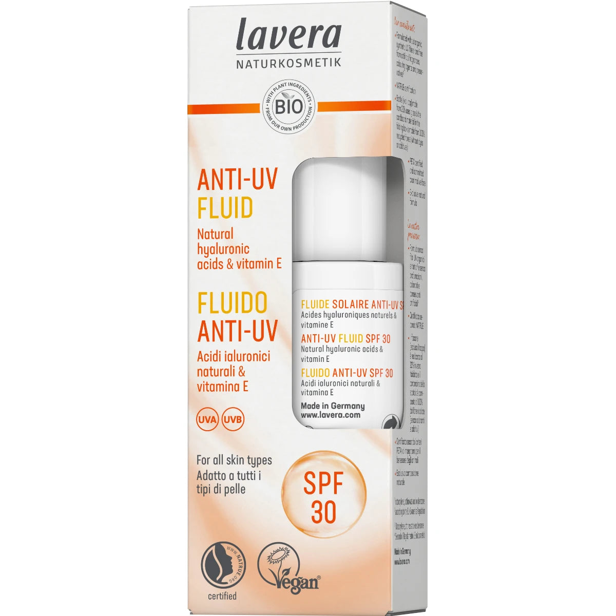 Lavera UV-suojaemulsio SPF 30 30 ml – vegaaninen, kosteuttava koostumus