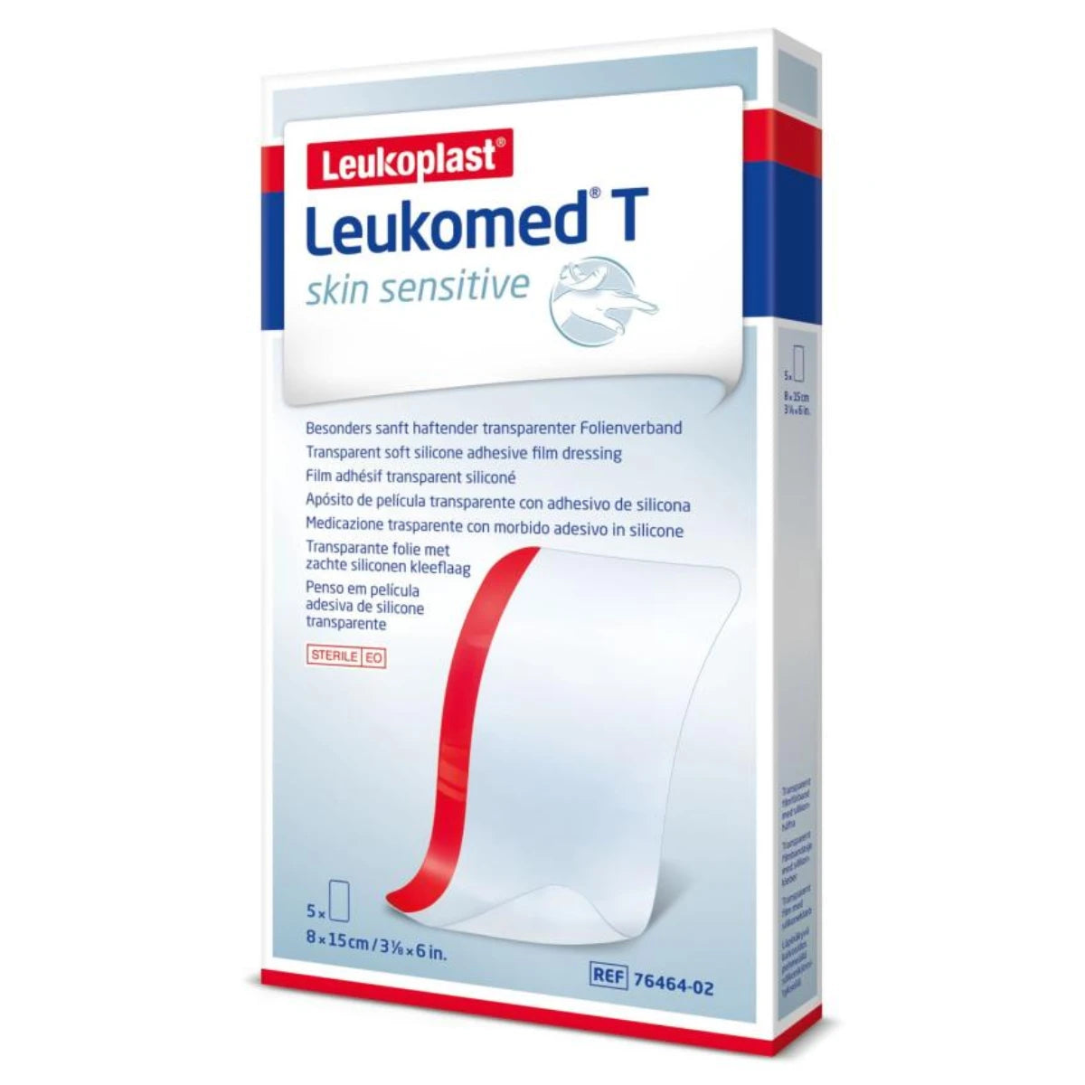 Leukomed® T Skin Sensitive 8 cm x 15 cm 5 kpl – Läpinäkyvä ja hellävarainen kalvosidos herkälle iholle