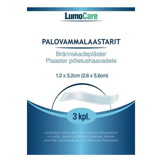 Lumocare palovammalaastari 2,6 x 5,6 cm 3 kpl