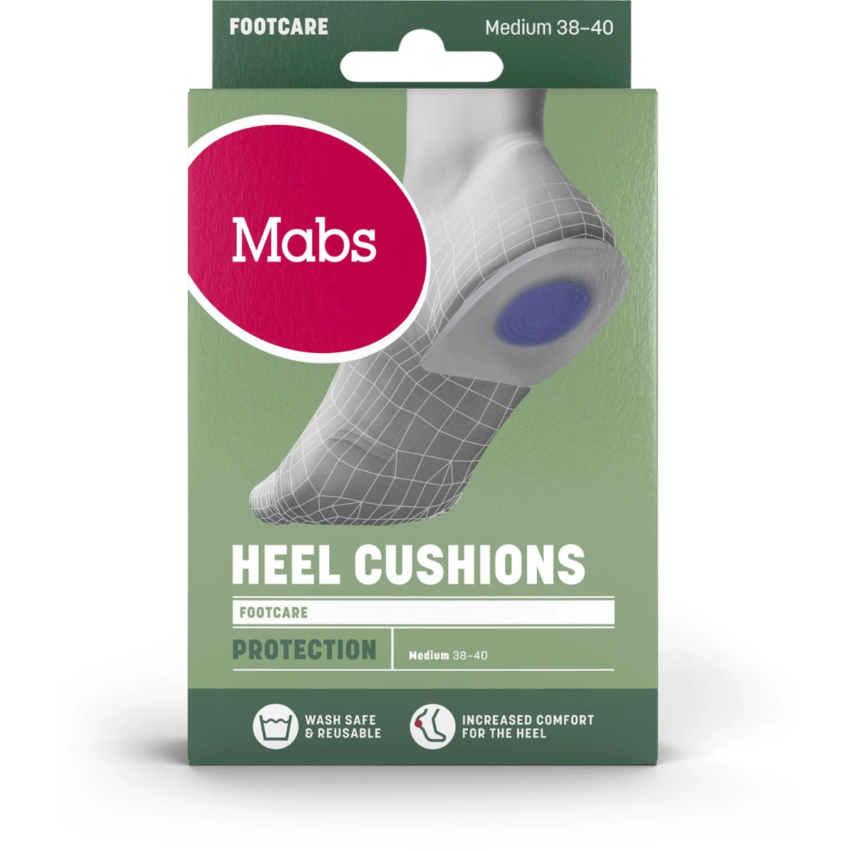 Mabs FootCare Geelikantapehmuste M 1 pari antaa tukea ja pehmennystä kantapäälle kun seisot tai kävelet paljon