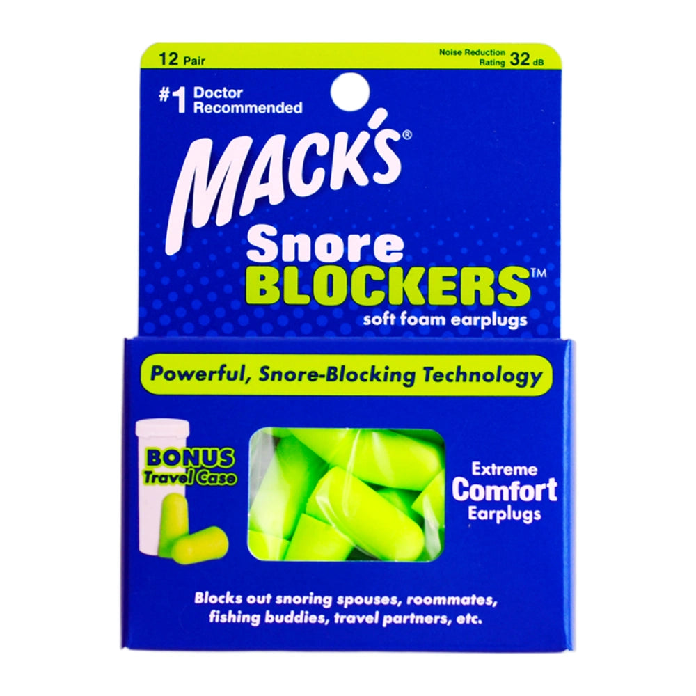 MACKS Snore Blockers kuorsausta vaimentavat korvatulpat 12 paria