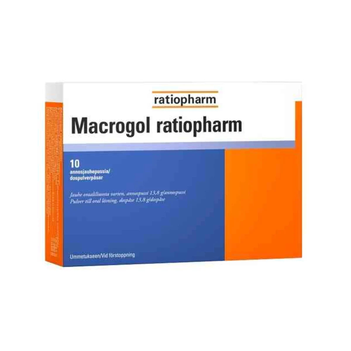 MACROGOL Ratiopharm annospussi 13,8 g ummetuksen hoitoon 10 kpl
