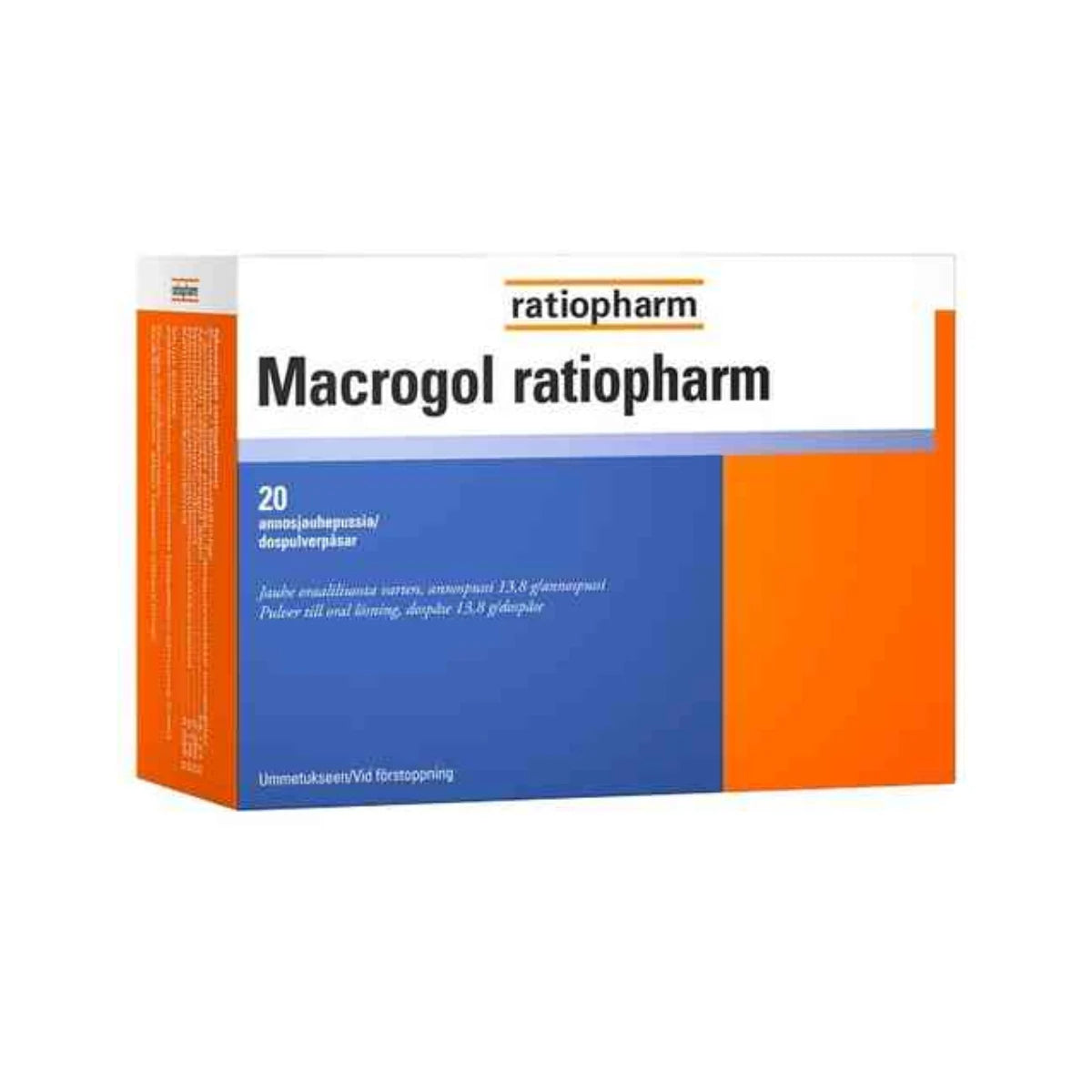 MACROGOL Ratiopharm annospussi 13,8 g ummetuksen hoitoon 20 kpl