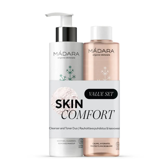 Mádara Skin Comfort Duo Set – luonnonkosmetiikan lahjapakkaus herkälle iholle