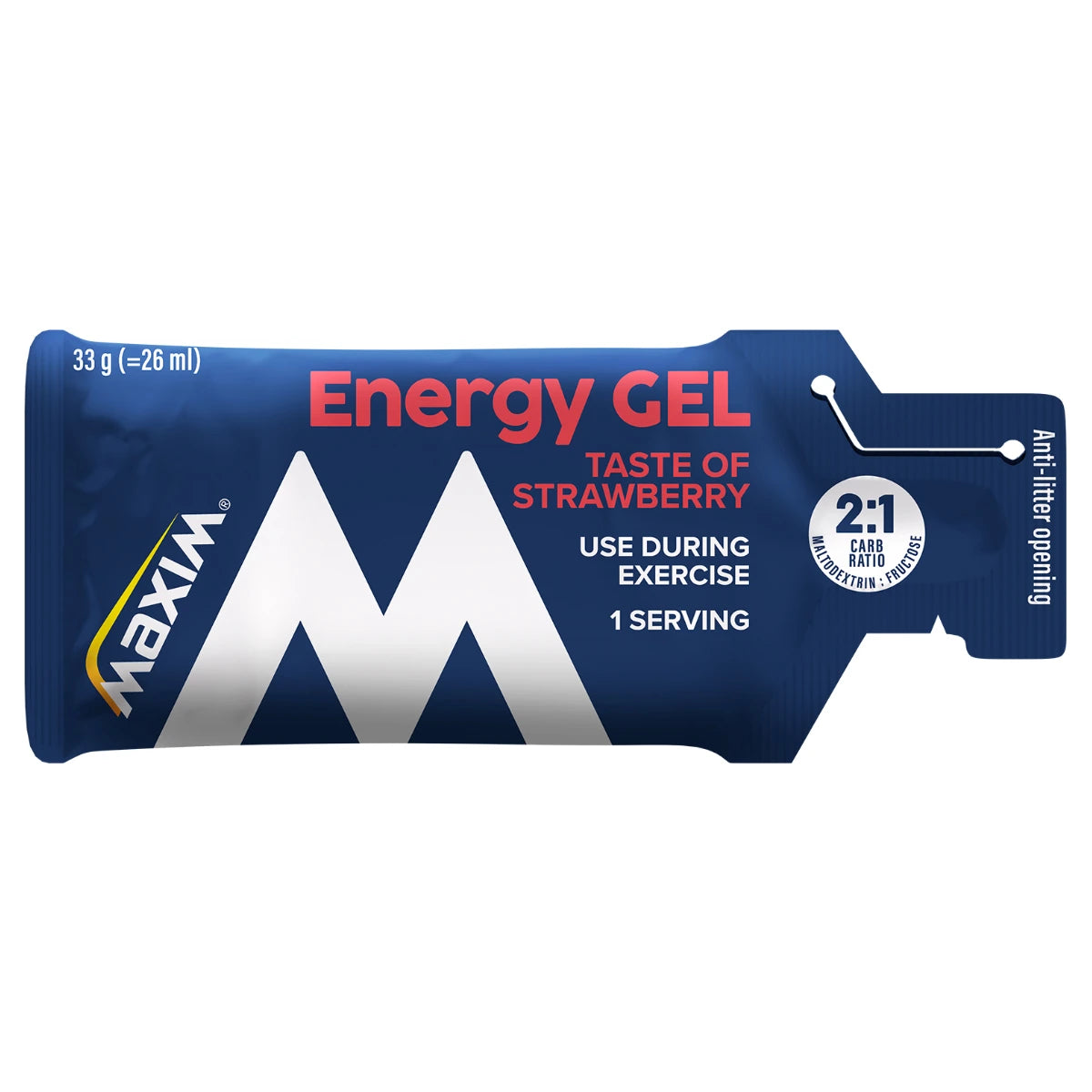 Maxim Energy Gel Strawberry 33 g – hiilihydraattigeeli suorituksen aikana