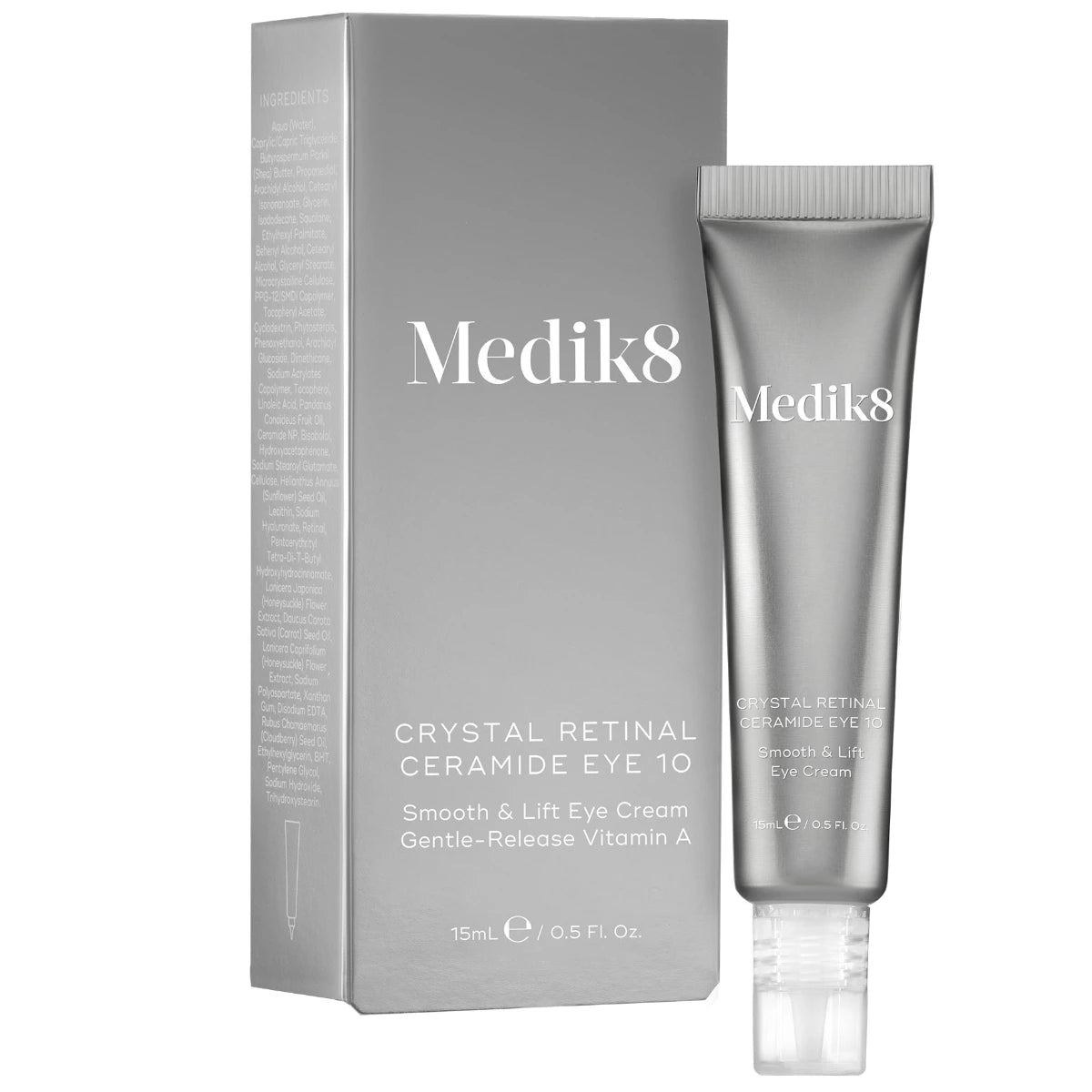 MEDIK8 Crystal Retinal Ceramide Eye 10 15 ml tasoittava ja kohottava silmänympärysvoide