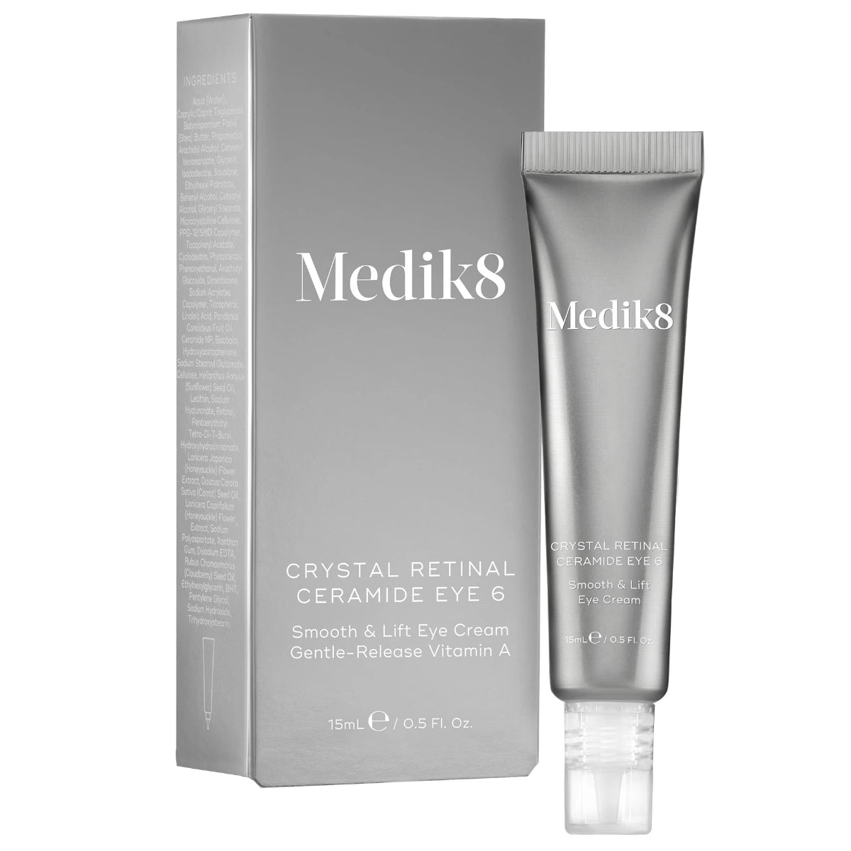 MEDIK8 Crystal Retinal Ceramide Eye 6 15 ml tasoittaa juonteita, kohottaa ja napakoittaa silmänympärysihoa