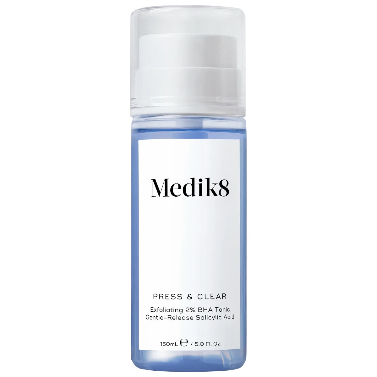Medik8 Press & Clear hoitovesi 150 ml – Kuoriva 2 % BHA hoitovesi hitaasti vapautuvalla salisyylihapolla