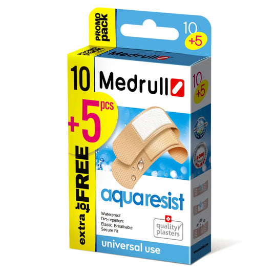 Medrull Aqua Resist vettähylkivä laastari 10+5 kpl
