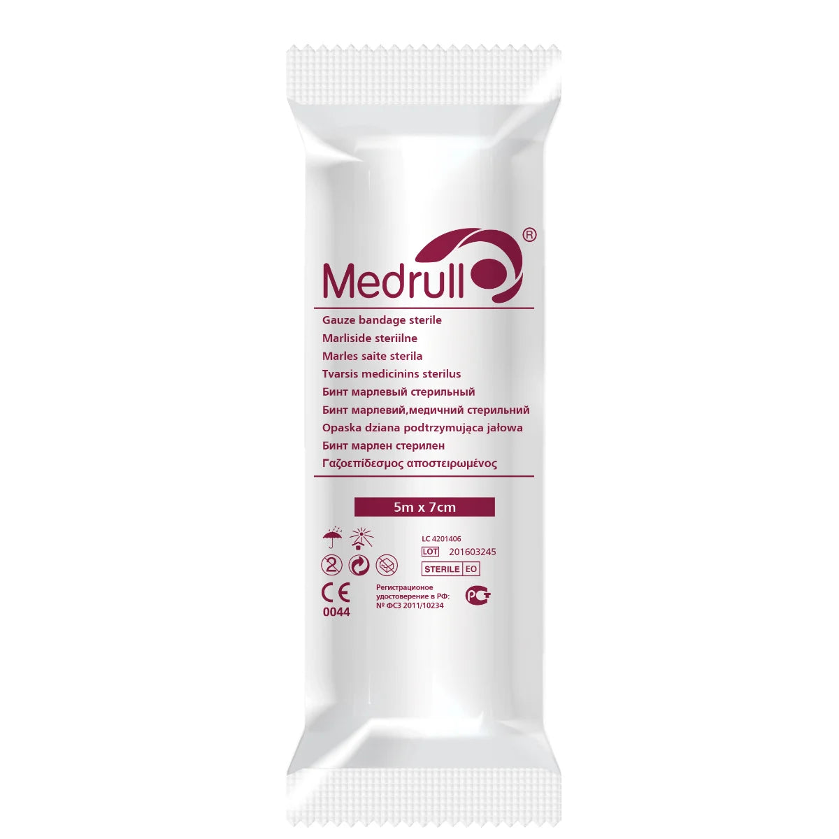 Medrull harsoside Gauze bandage steriili 7 cm x 5 m 1 kpl