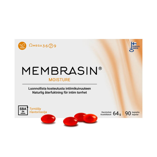 MEMBRASIN Moisture tyrniöljykapseli 90 kpl intiimikuivuuteen