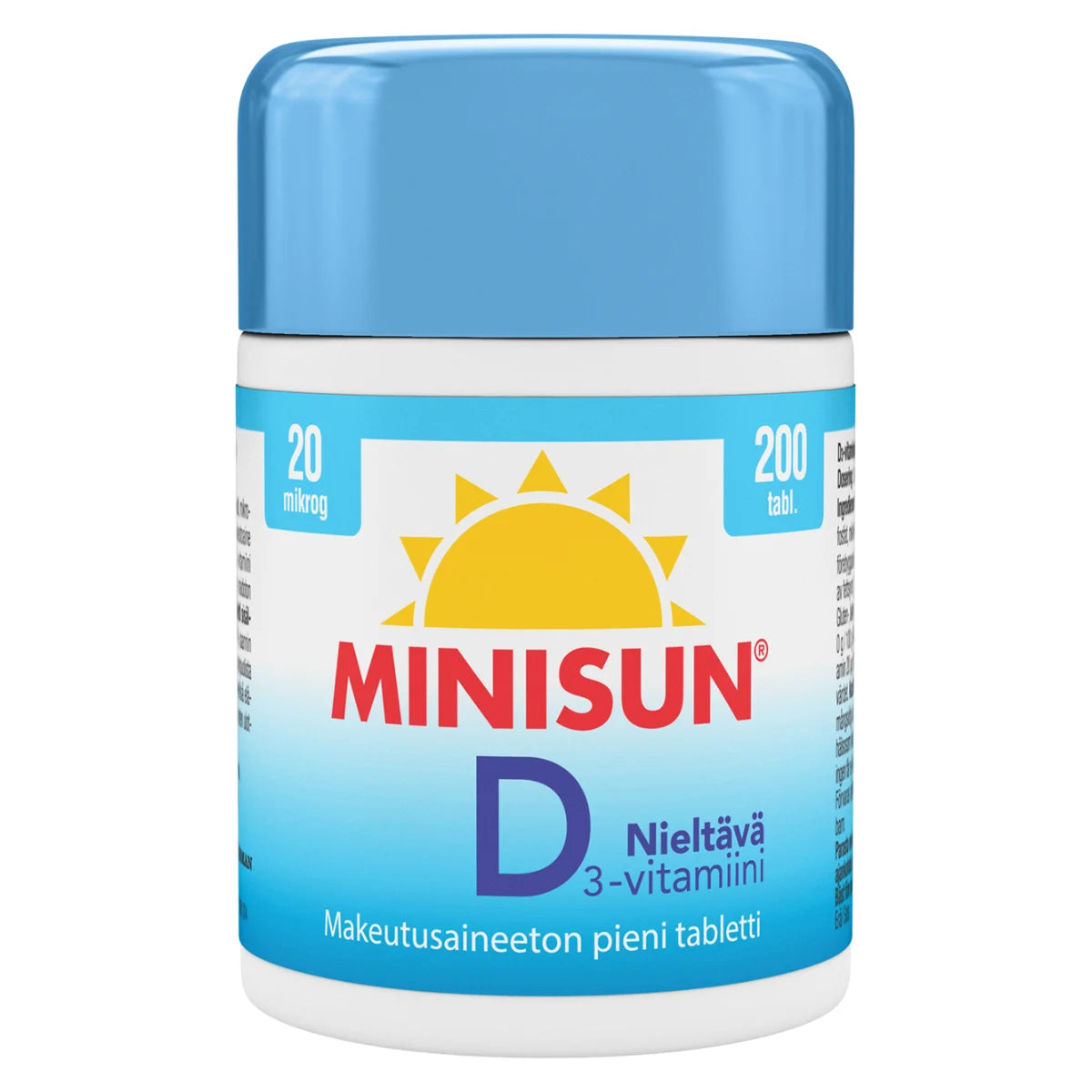 Minisun D-vitamiini Nieltävä 20 mikrog 200 tabl