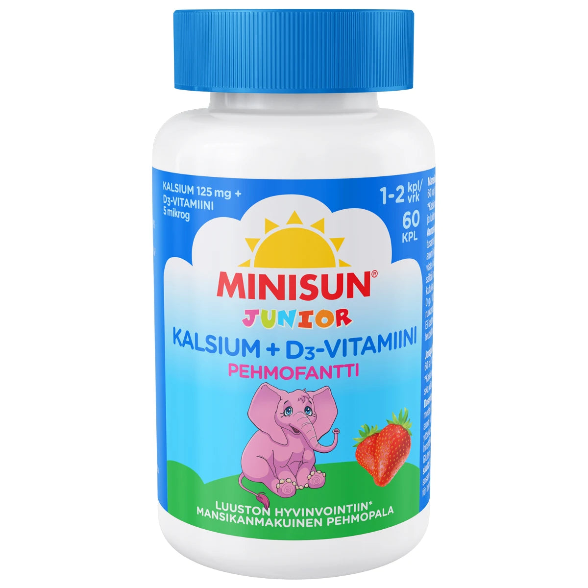 MINISUN Junior Kalsium + D-vitamiini Pehmofantti 60 kpl