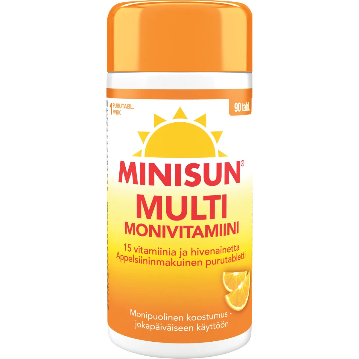 MINISUN Monivitamiini Multi Appelsiini purutabletti 90 kpl