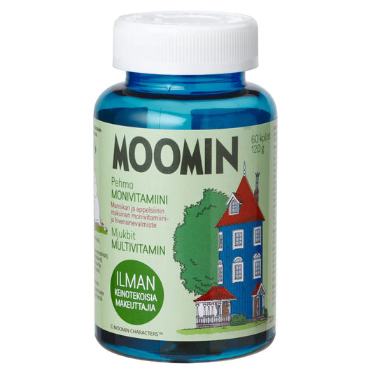 Moomin® Pehmo monivitamiini 60 kpl – pehmeä pureskeltava vitamiini ilman keinotekoisia makeutusaineita
