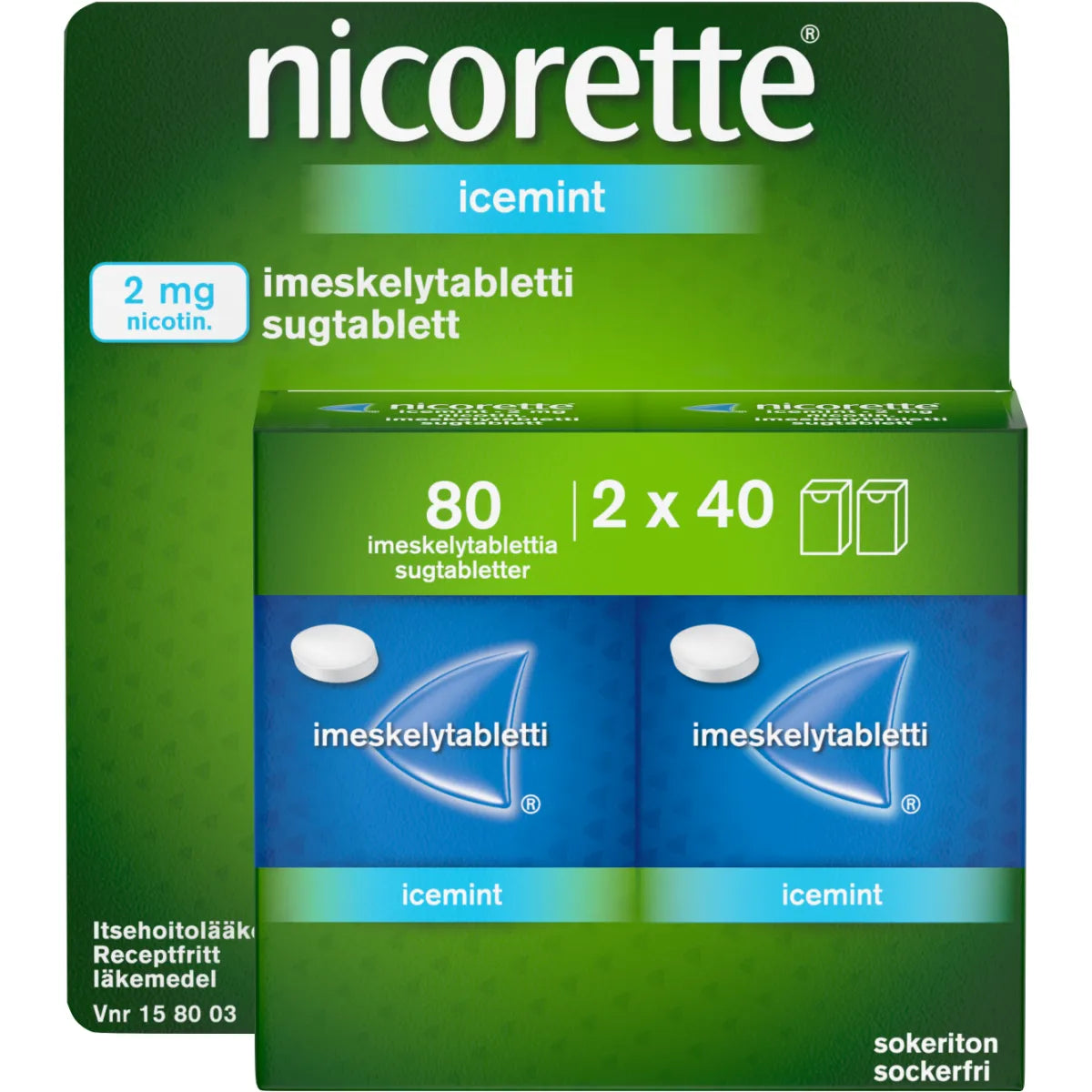 Nicorette Icemint imeskelytabletti 2 mg 2x40 kpl