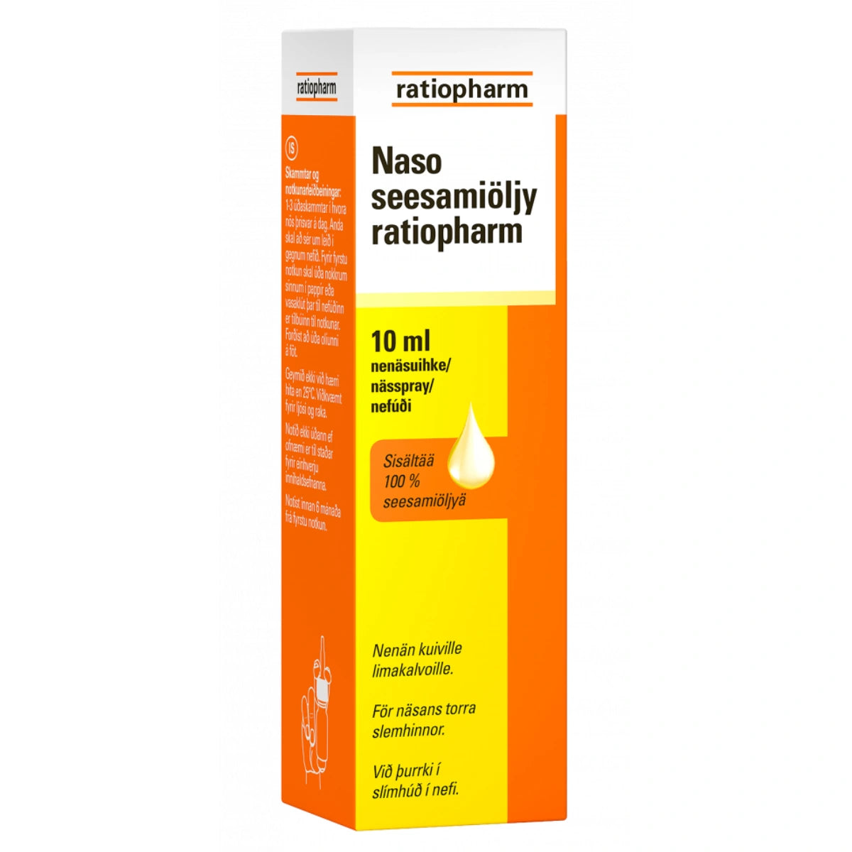 NASO Seesamiöljy Ratiopharm Nenän kuiville limakalvoille 10 ml