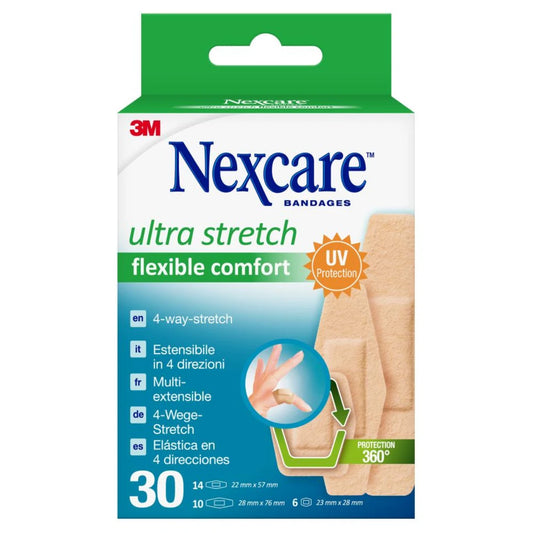 NEXCARE Flexible Comfort Ultra Strech laastari valikoima 30 kpl