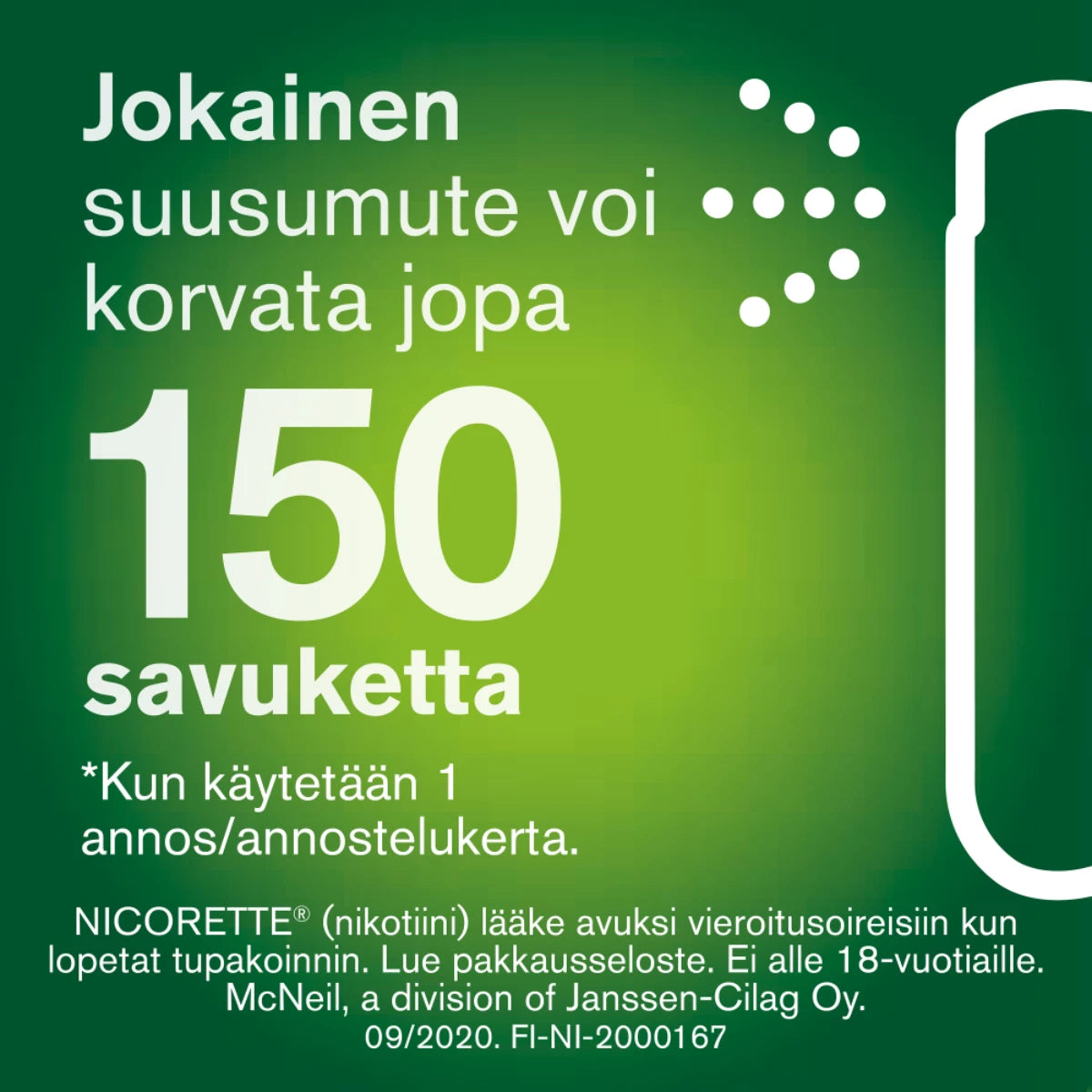 NICORETTE FRESHMINT 1 mg/annos sumute suuonteloon avuksi tupakoinnin lopettamiseen