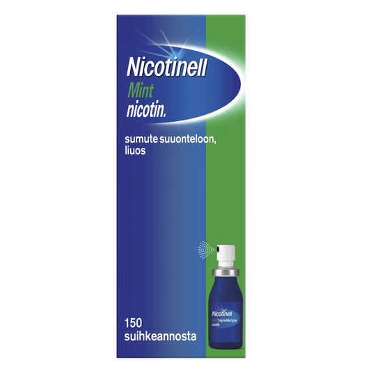 NICOTINELL MINT sumute suuonteloon, liuos 1 mg/suihke 150 annosta tupakoinnin lopettamiseen
