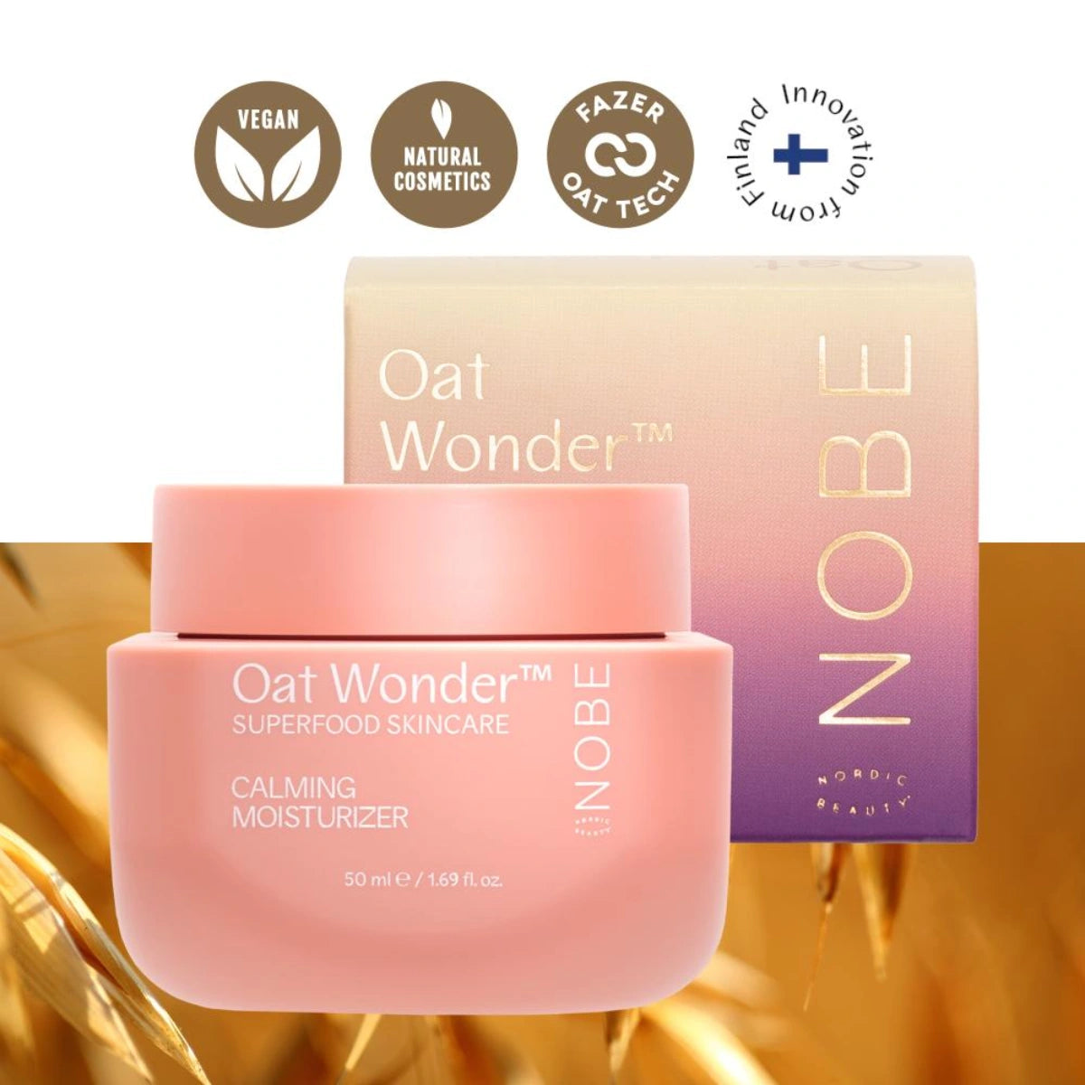 NOBE Oat Wonder Calming Moisturizer 50 ml vegaaninen, kauraksylitolia sisältävä kasvovoide