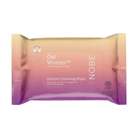 Nobe Oat Wonder Delicate Cleansing Wipes puhdistuspyyhe 25 kpl – hellävaraiseen meikin poistoon kasvoilta