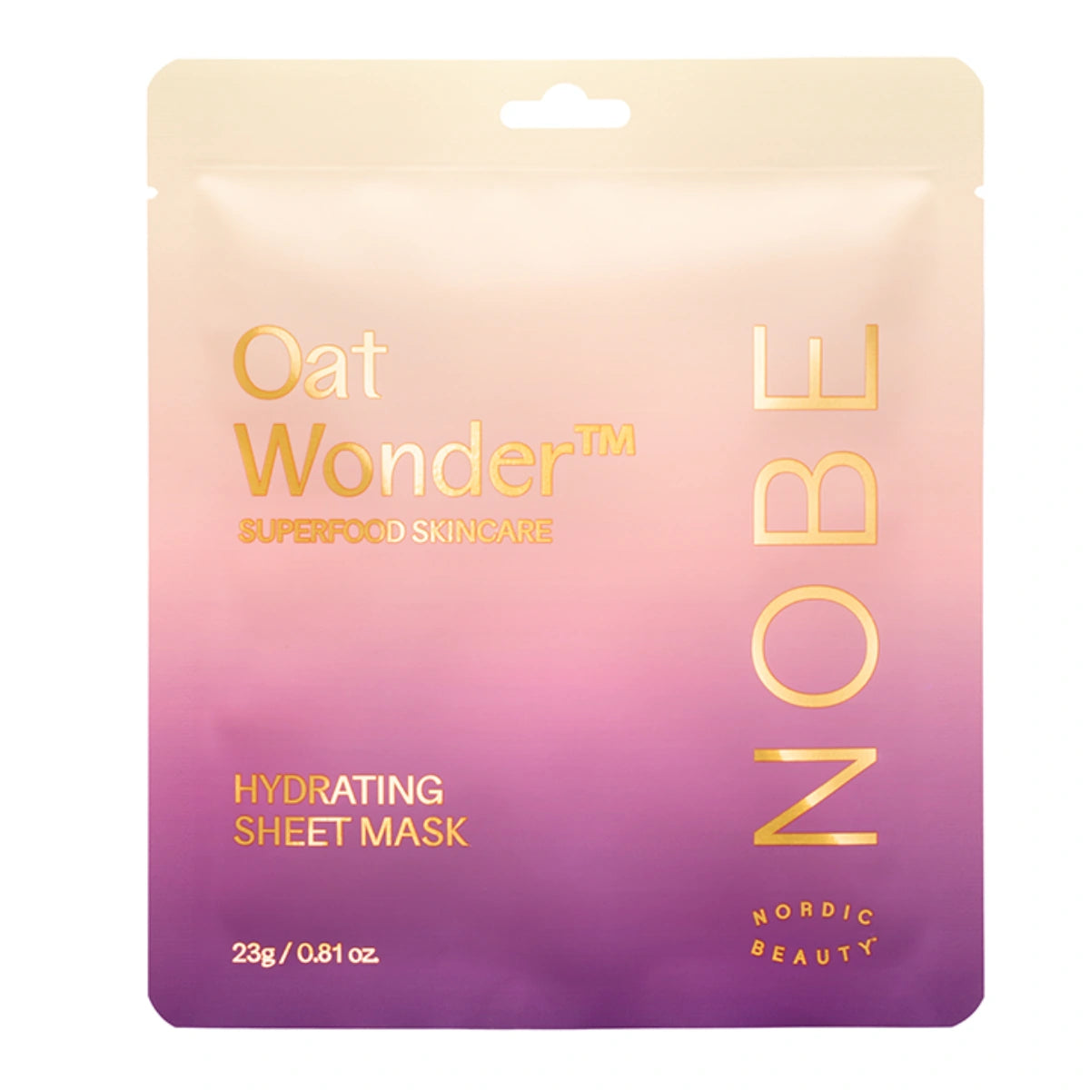 Nobe Oat Wonder Hydrating Sheet Mask 23 g tehokosteuttava ja rauhoittava kangasnaamio