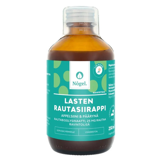NÔGEL Lasten rautasiirappi 250 ml hyvin imeytyvä nestemäinen rautavalmiste lapsille
