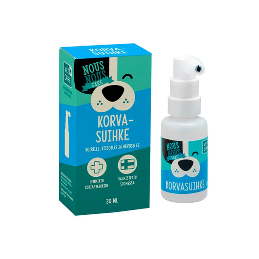 NOUSNOUS Korvasuihke eläimille 30 ml korvavahan poistoon
