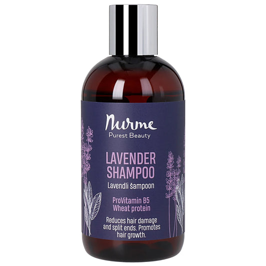 Nurme Lavender Shampoo Laventelishampoo 250 ml vaurioituneille hiuksille estämään katkeilua ja lisäämään kasvua