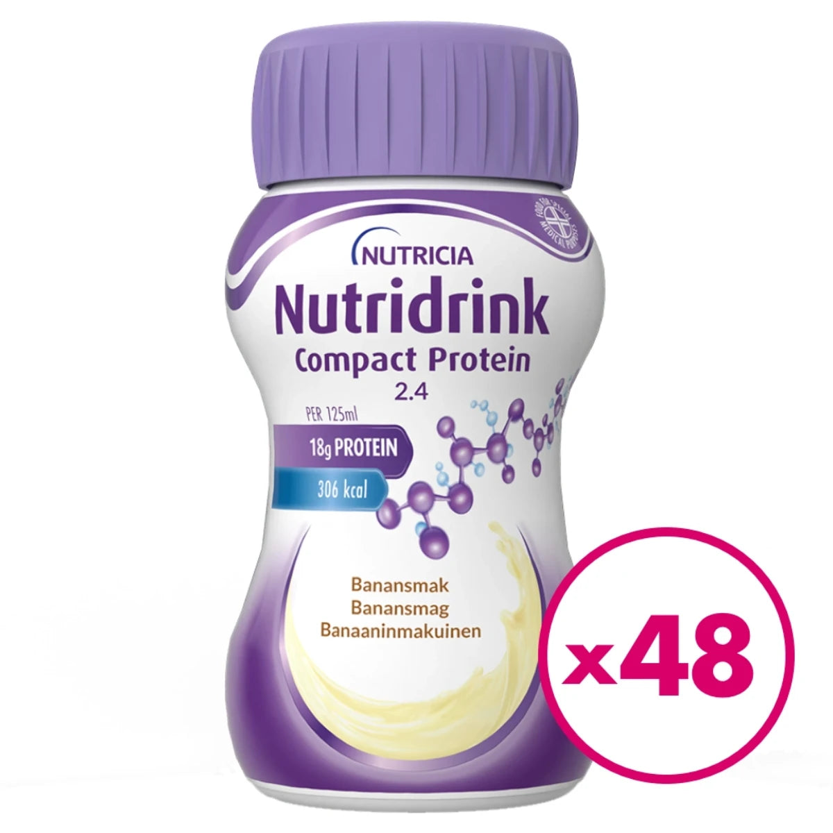 NUTRIDRINK Compact Protein Banaani 48 pulloa kampanjapakkaus
