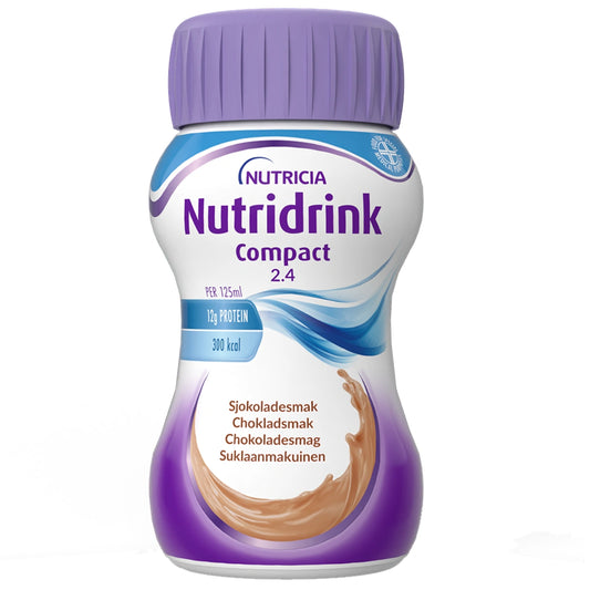 NUTRIDRINK Compact Suklaa 4x125 ml pirtelömäinen täydennysravintojuoma
