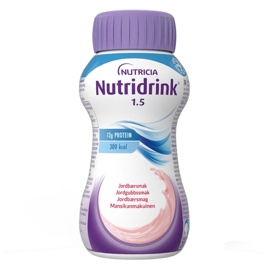 NUTRIDRINK Mansikka 4x200 ml pirtelömäinen ravintojuoma