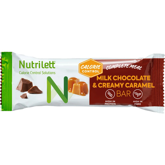 Nutrilett Milk Chocolate &amp; Creamy Caramel 60 g – suklaa-kinuskinen ateriankorvikepatukka