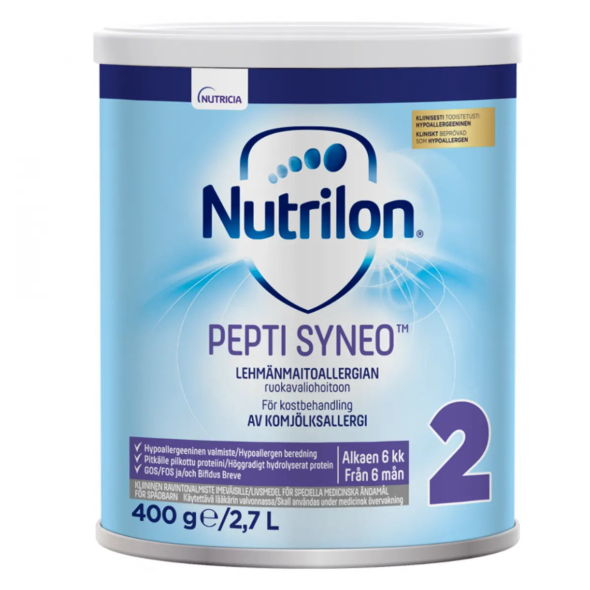 NUTRILON Pepti Syneo 2 400 g lehmänmaitoallergian ruokavaliohoitoon