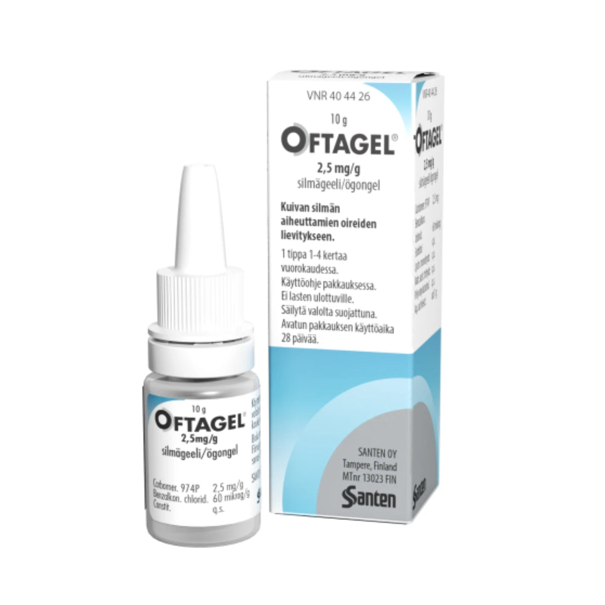 OFTAGEL 2,5 mg/g silmägeeli 10g pullo kuivan silmien aiheuttamien oireiden lievitykseen