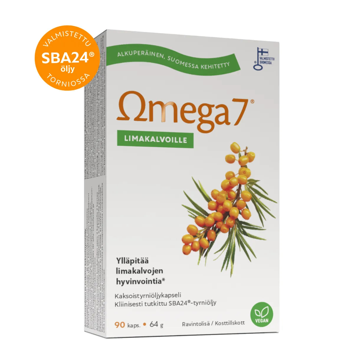 Omega7 Kaksoistyrniöljy 90 kaps sisältää SBA24-öljyä