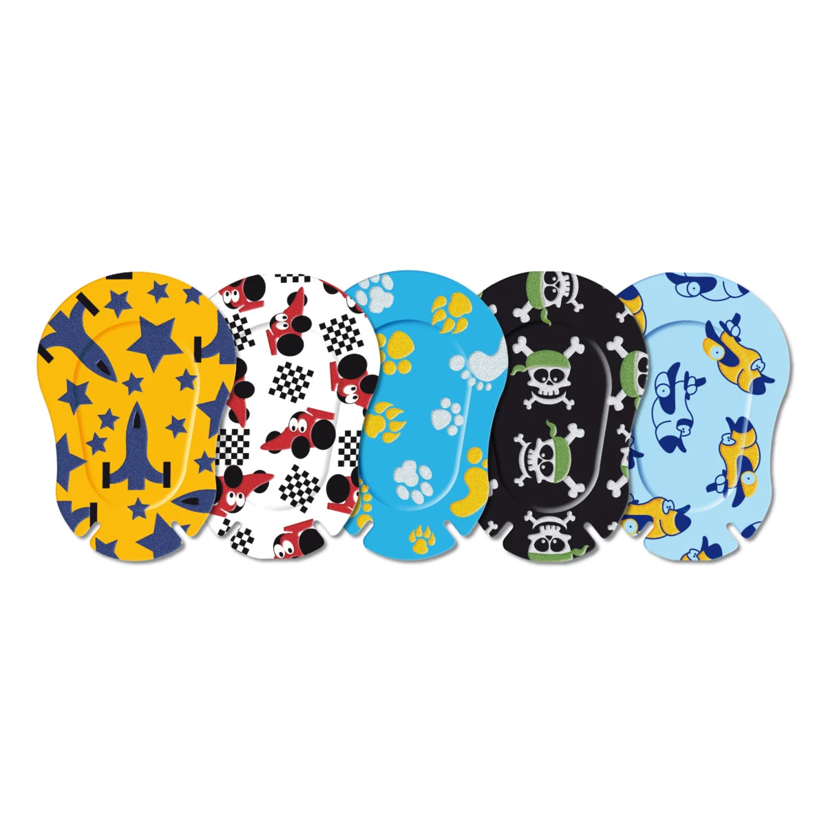 ORTOPAD Soft For Boys Medium 50 kpl peittohoitoon tarkoitetut värikkäät peittolaput silmän päälle