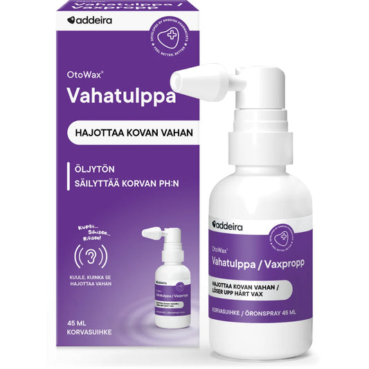 OtoWax suihke vahatulppaan 45 ml poistaa ja hajottaa korvavahan