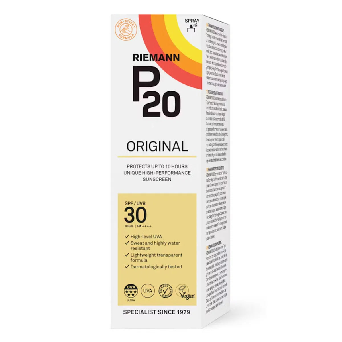 P20 Original Spray SPF30 aurinkosuoja 85 ml – kevyt aurinkosuihke