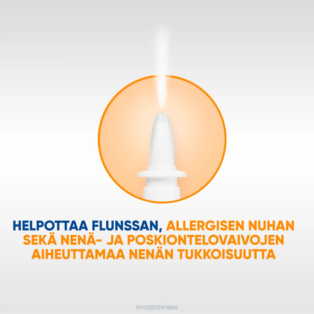PHYSIOMER Hypertonic Spray helpottaa nenän tukkoisuutta