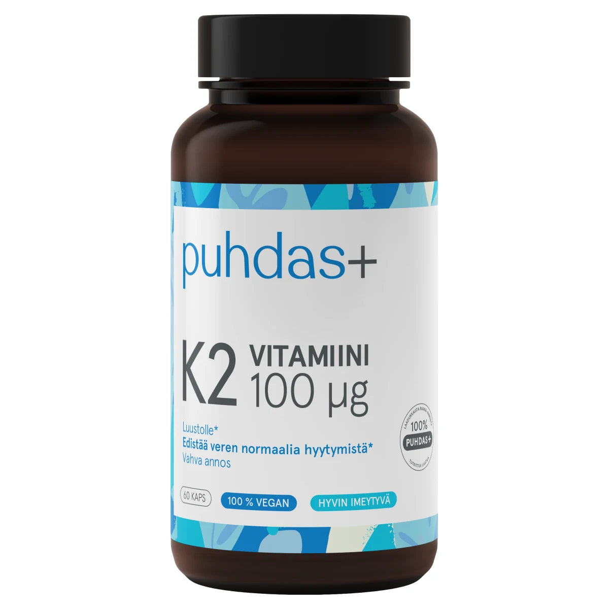 PUHDAS+ K2-vitamiini 100 µg kapseli 60 kpl
