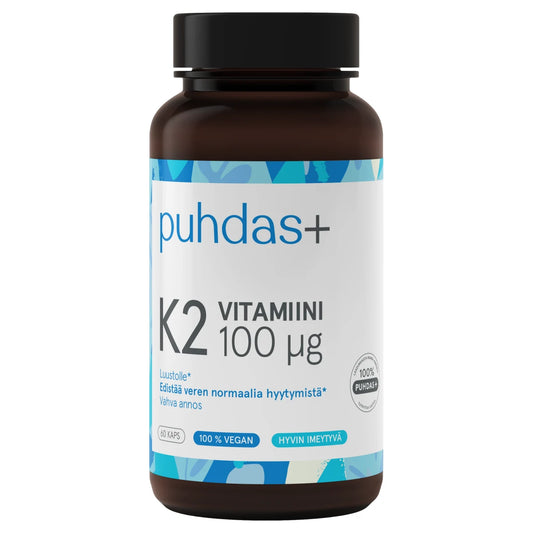 PUHDAS+ K2-vitamiini 100 µg kapseli 60 kpl