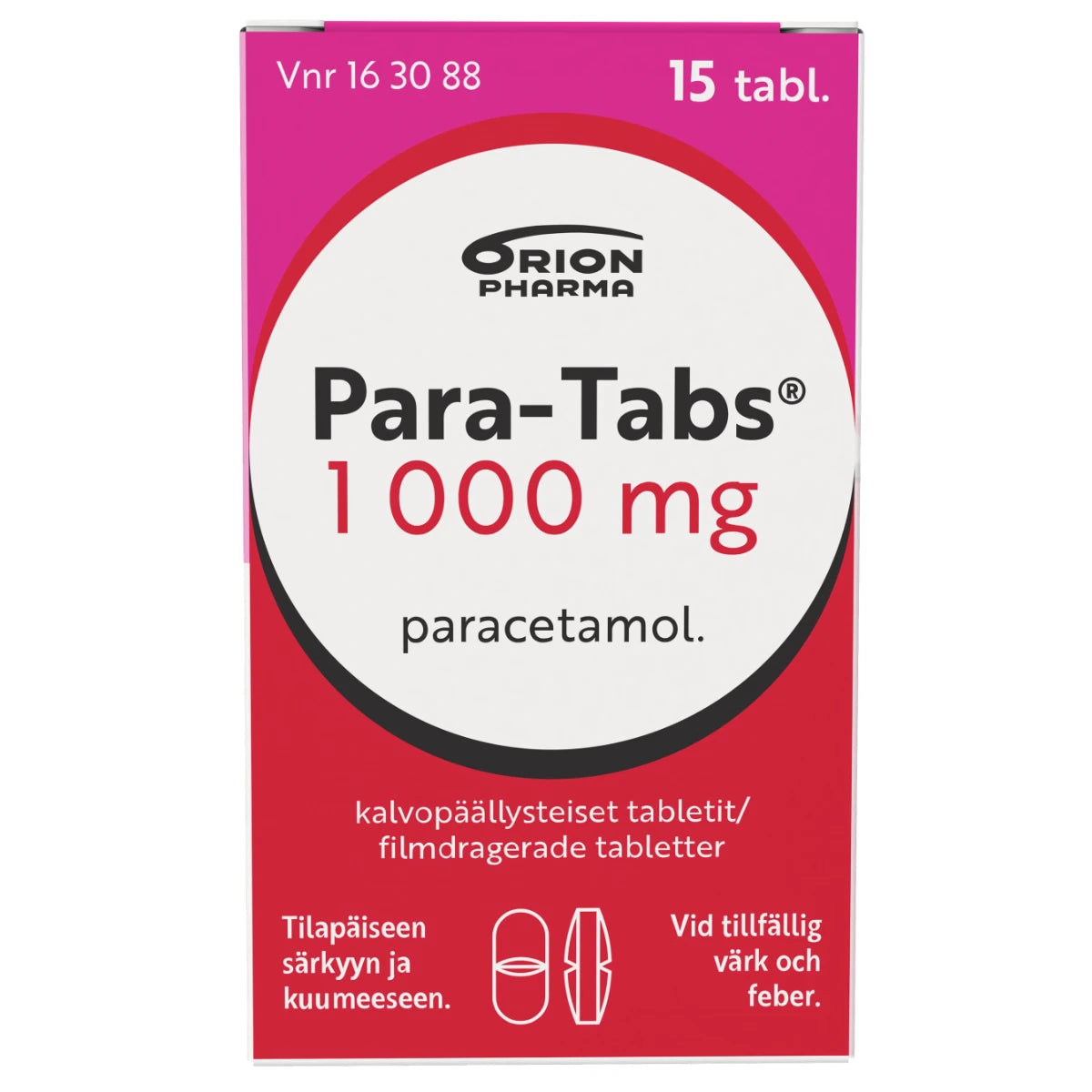 PARA-TABS 1000 mg tabletti, kalvopäällysteinen 15 kpl