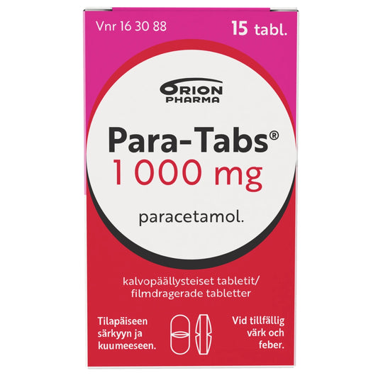 PARA-TABS 1000 mg tabletti, kalvopäällysteinen 15 kpl